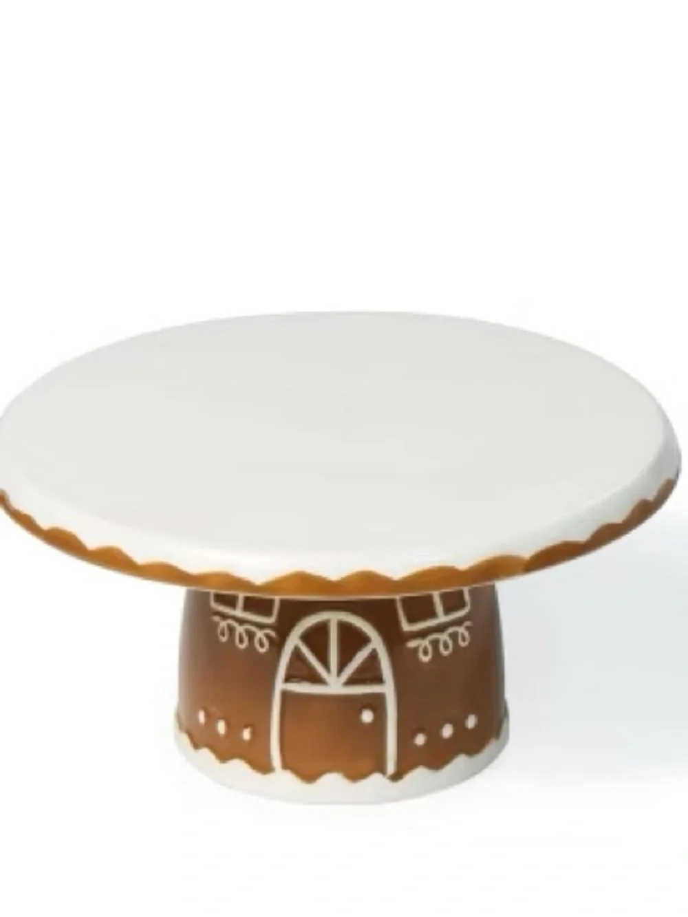 Target Ceramic Gingerbread House Pedestal Cake Stand - White & Brown